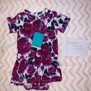 NWT Posh Peanut Violet Bodysuit Twirl 12/18 months